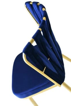 Stijlvolle En Comfortabele Stoelenset - 4 Stuks | Goud Marineblauw | 100% Metalen Frame | Zitting Van Fluweelstof | 175 Kg Draagvermogen -Emob 974NMB1182 20 205 da92
