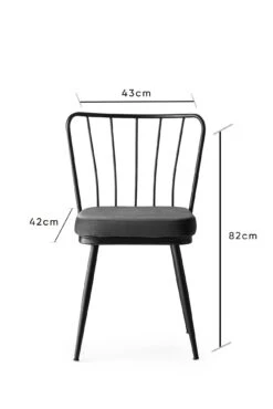Stijlvolle En Comfortabele Stoelenset | 2-delig | Zwart | 100% Metalen Frame | Zitting Van Fluweelstof -Emob 974NMB1185 20 207 caef