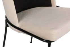 Vella Stoel Set (4delig) | Metalen Frame | Fluwelen Stof | Zwart Crème -Emob 974NMB1213 20 208 68ee