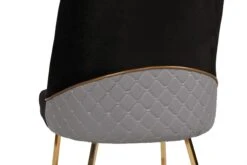 Vella Stoel Set (4 Stuks) | 100% Metalen Frame | Fluweel/Faux Leer | Goud Zwart -Emob 974NMB1216 20 205 7b87