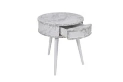 Vella Bijzettafel | 100% Houten Frame | Wit | 51cm Dia X 58cm -Emob 974NMB1239 20 206 05b6