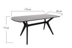 Vella Eettafel | 180 Cm Breedte | 100% MDF | Plastic Poten | Zwart -Emob 974NMB1501 20 2011 8bfe