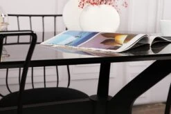 Vella Eettafel | 180 Cm Breedte | 100% MDF | Plastic Poten | Zwart -Emob 974NMB1501 20 204 5119