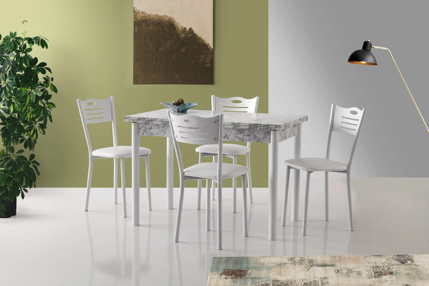 Vella Eettafel | Melamine Gecoat | Metalen Poten | 110x75x70 Cm 1 Vella Eettafel | Melamine Gecoat | Metalen Poten | 110x75x70 Cm