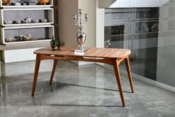 Woody Fashion Eettafel - Frame Van Haagbeuk, Walnootkleur, 160x75x80 Cm