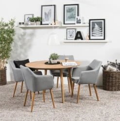 Ronde Eettafel Nalini 120x120cm, Eikenhout En Eikfineer -Emob 9A975587 D736 4915 B88C AC28CB756EAF 1e15