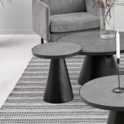 Salontafel Sarina ø45cm - Zwart