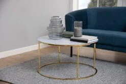 Salontafel Dejan ø80cm - Goud/wit Marmer -Emob A6B2C337 3C00 4B58 8E6F D12929E3690E 56b1