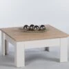 Salontafel Armando 78 X 78cm Met 1 Lade - Eik/wit