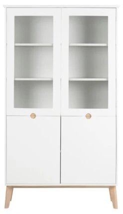 Vitrinekast Cedro 107cm 4 Deuren - Wit -Emob AB6F5802 3014 4763 8698 2C8200BA0814 599a