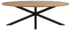 Wild Eiken Ovale Eettafel, Zwart Kruisvoet, 220x100cm -Emob B9FF7947 8D11 46C5 8EEA 3177E58FBF29 be10