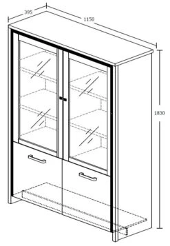 Vitrinekast Sela - Grijze Eik 5 Vitrinekast Sela - Grijze Eik -Emob BC 70099G S5V 1ae3