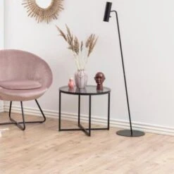 Bijzettafel Caitlynn ø55cm - Grijs Getint Tafelblad