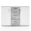 Commode Debby 2 Deuren En 4 Lades - Wit/beton