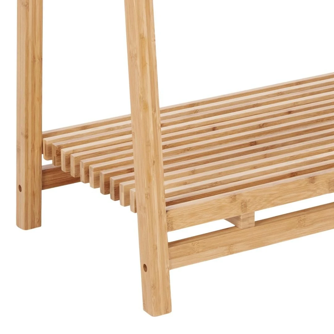 Kledingrek Bay 105cm Met Legplank - Bamboe 3 Kledingrek Bay 105cm Met Legplank - Bamboe - Afbeelding 3