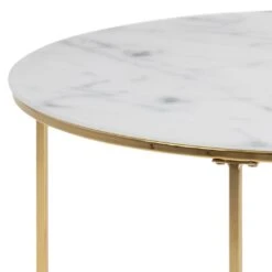 Salontafel Dejan ø80cm - Goud/wit Marmer -Emob D529718D 0E26 42DD B6C5 4BB205E5D5CF a747