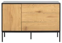 Dressoir Dover 120cm 1 Deur & 3 Lades - Zwart/wilde Eik -Emob DAC412D9 25C2 49B5 B86F 945C85FAE678 3117
