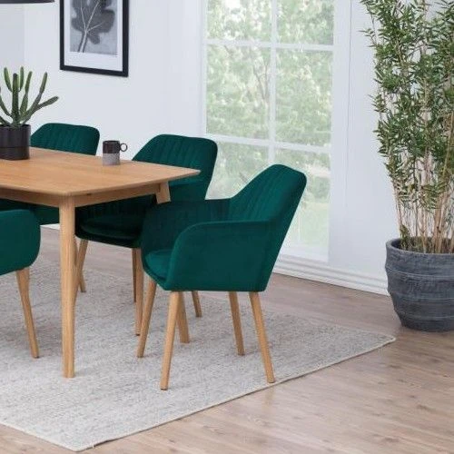 Armstoel Hermeline - Groen/eik 1 Armstoel Hermeline - Groen/eik