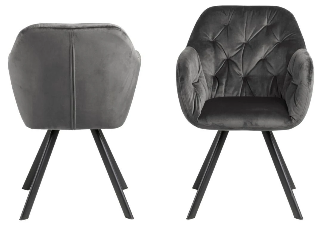 Draaibare Eetkamerstoel Lola - Donkergrijs 5 Draaibare Eetkamerstoel Lola - Donkergrijs - Afbeelding 5