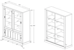 Vitrinekast Eddy Met Schuifdeuren - Grijze Eik -Emob Eddy glaskast ad3b