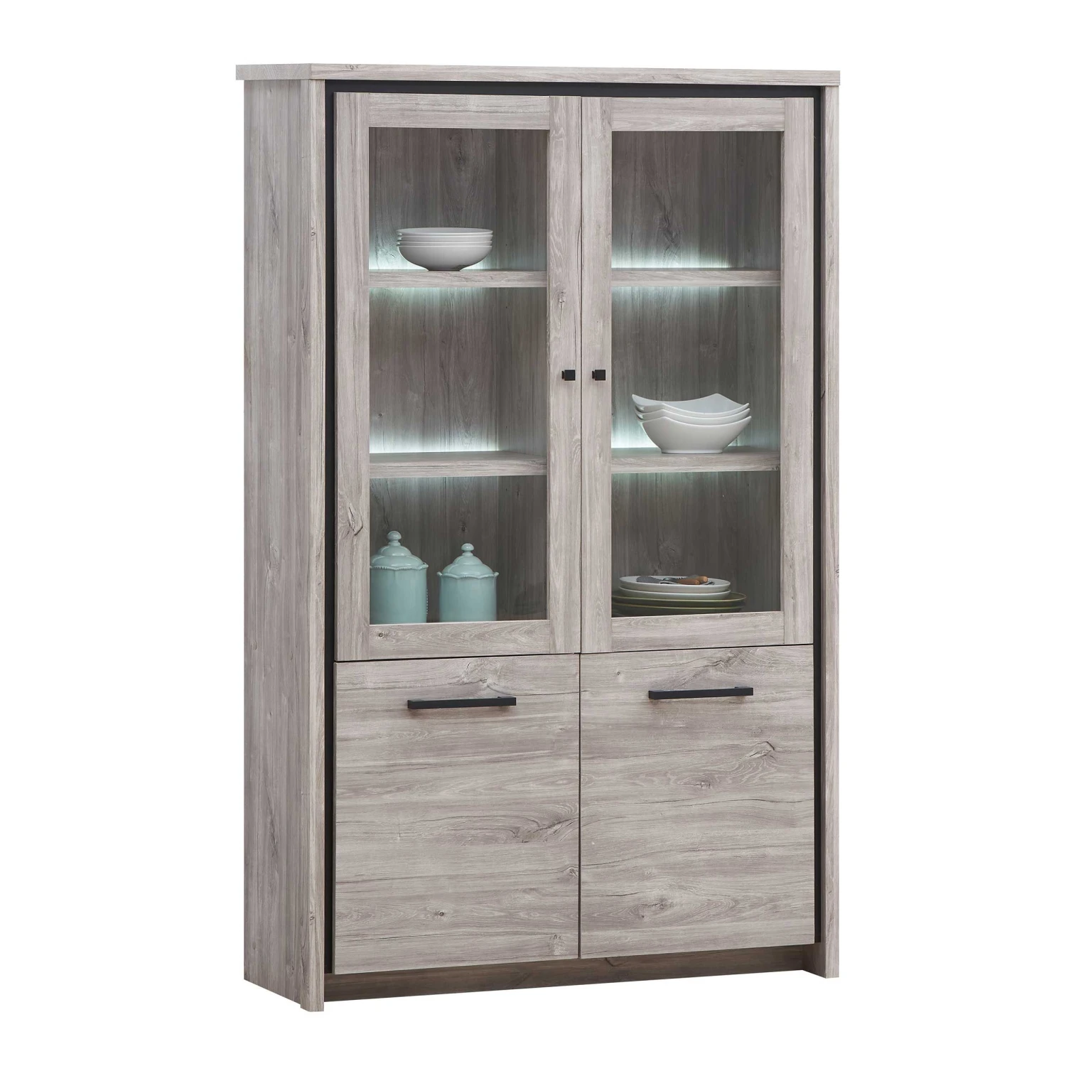 Vitrinekast Sela - Grijze Eik 3 Vitrinekast Sela - Grijze Eik - Afbeelding 3