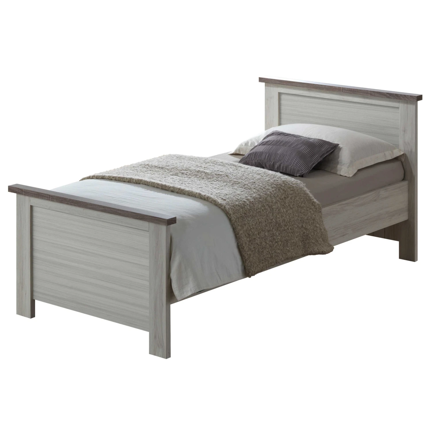 Bed Emily 90x200 Cm - Eik Lichtgrijs 3 Bed Emily 90x200 Cm - Eik Lichtgrijs - Afbeelding 3