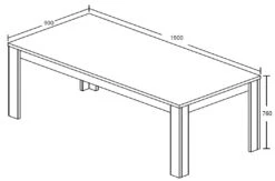 Eettafel Talent - 190 Cm -Emob Elvis eettafel 190 c55d
