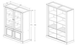 Vitrinekast Hannelore - Grijze Eik -Emob Emma glaskast bbe0