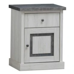 Nachtkastje Hannelore 1 Deur & 1 Lade - Eik/beton