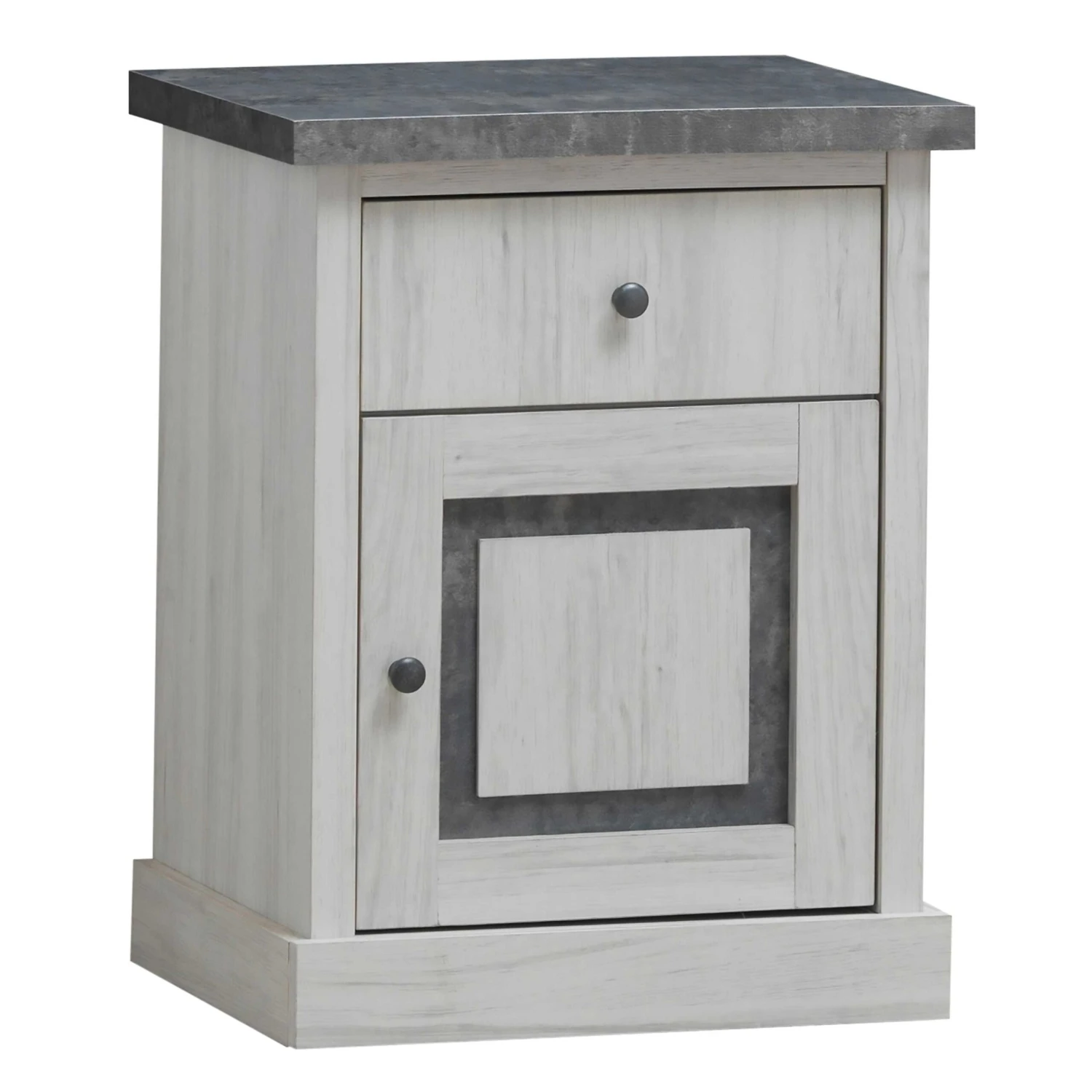 Nachtkastje Hannelore 1 Deur & 1 Lade - Eik/beton 1 Nachtkastje Hannelore 1 Deur & 1 Lade - Eik/beton