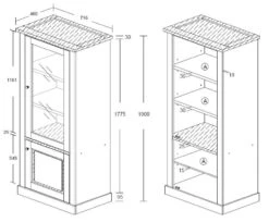 Buffetkast Hannelore - Glas -Emob Emma toren met glas 3ae3