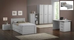 Nachtkastje Maud Met Twee Lades - Grijze Eik -Emob Erika SK 3 deurs HR c313