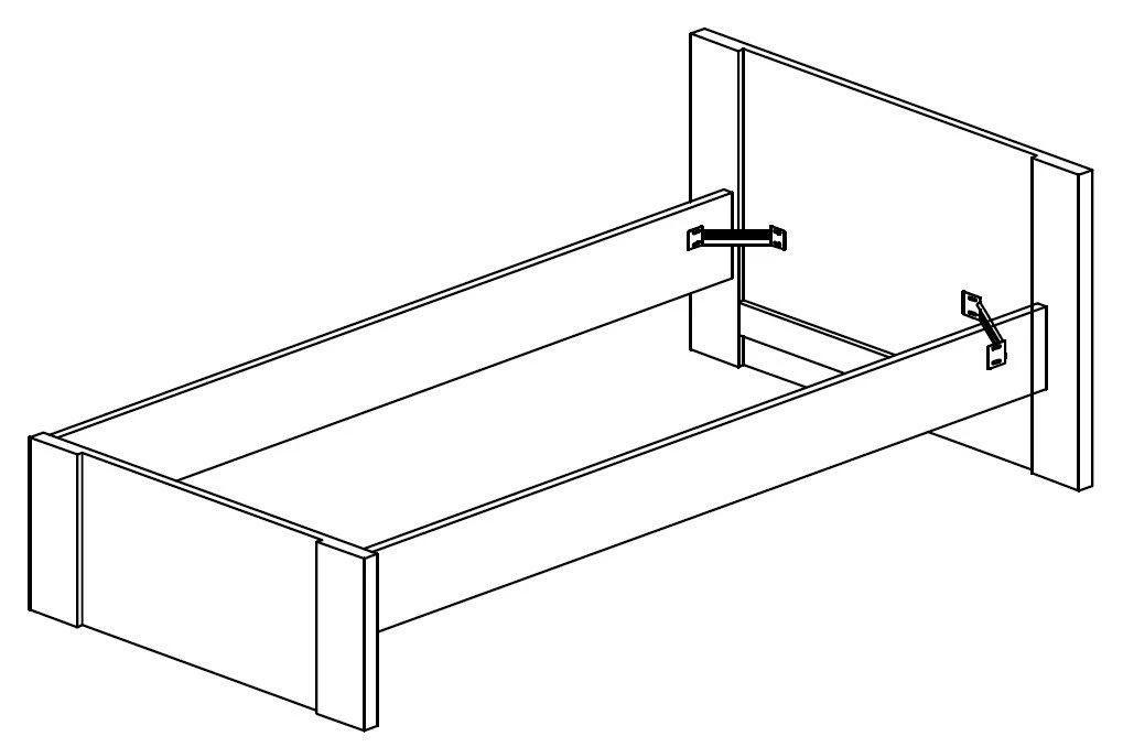 Bed Maud 90x200 Cm - Lichtgrijze Eik 2 Bed Maud 90x200 Cm - Lichtgrijze Eik - Afbeelding 2