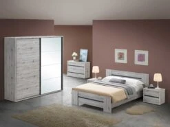 Nachtkastje Forever 1 Lade - Grijs -Emob Evi schuifdeurkamer 2de0