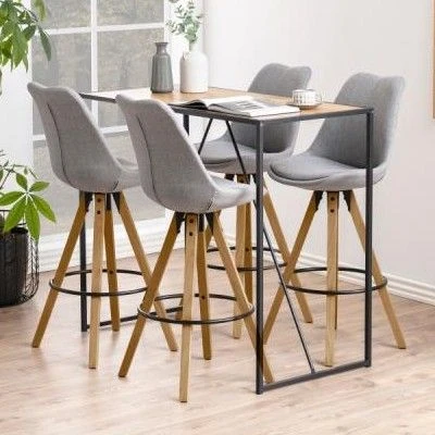 Barstoel Dimar - Lichtgrijs/eik 1 Barstoel Dimar - Lichtgrijs/eik