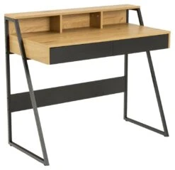 Bureau Reece 100cm - Zwart/eik