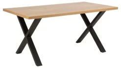 Eettafel Wallace 160x90 Met Kruispoten - Eik/zwart -Emob H000019820 1 0699