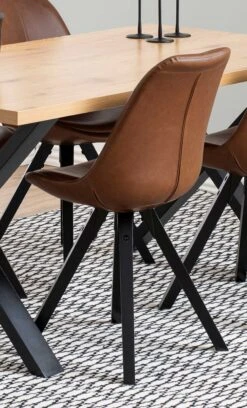 Eettafel Wallace 160x90 Met Kruispoten - Eik/zwart -Emob H000019820 8 47b2