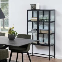 Vitrinekast Dover 150cm 2 Deuren - Zwart