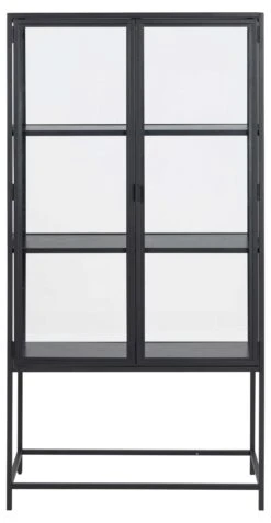 Vitrinekast Dover 150cm 2 Deuren - Zwart 16 Vitrinekast Dover 150cm 2 Deuren - Zwart -Emob H000020550 2 349a
