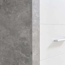 Kledingkast Storck 151cm 3 Deuren & 2 Lades & Spiegel - Beton/wit -Emob KLS Stone Detail Dekor 58 732 D5 90b7
