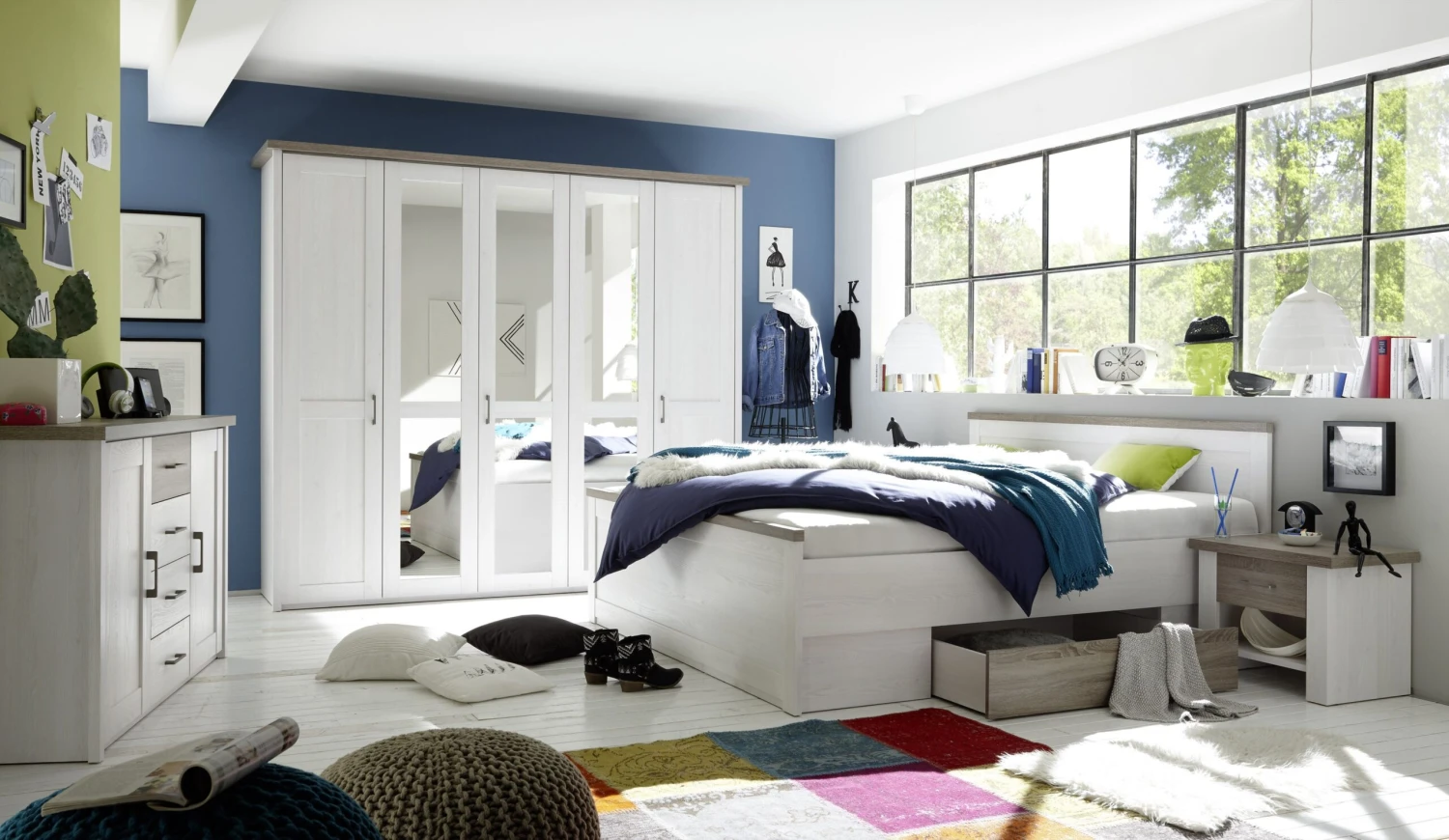 Commode Larnaca 150cm Met 4 Lades & 2 Deuren - Wit - Afbeelding 2