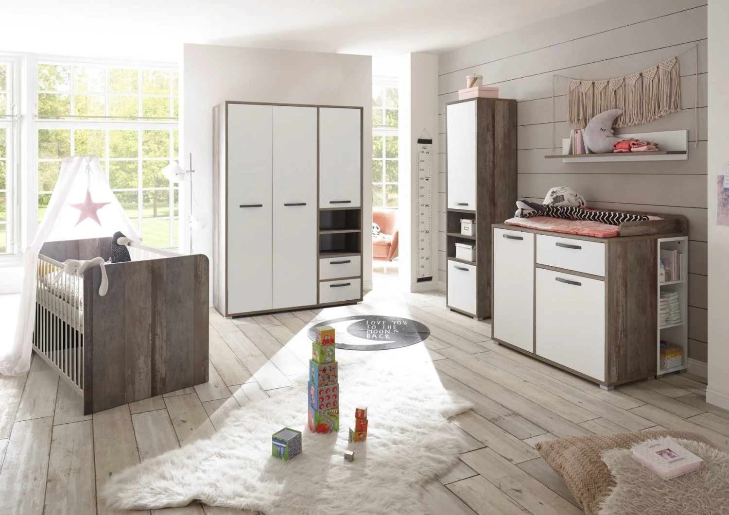 Commode Petrus Met 2 Deuren & 1 Lade - Wit/drijfhout 2 Commode Petrus Met 2 Deuren & 1 Lade - Wit/drijfhout - Afbeelding 2