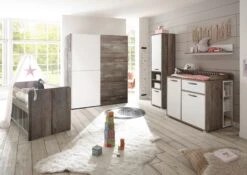 Kledingkast Petrus 170cm Met 2 Schuifdeuren - Wit/drijfhout -Emob Moon Babyzimmer Victoria 2 mod 2 2866