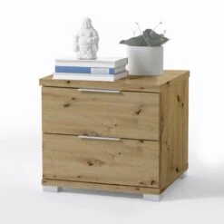 Nachtkastje Nacho 46cm Met 2 Lades - Oude Eik