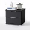 Nachtkastje Nacho 46cm Met 2 Lades - Zwart