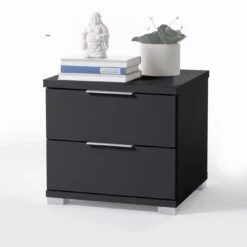 Nachtkastje Nacho 46cm Met 2 Lades - Zwart