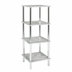 Rek Wilko 39cm, 4 Legplanken - Chroom/beton Decor -Emob Ontwerp zonder titel 11 88e2
