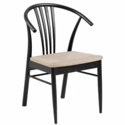 I_York Eetkamerstoel Met Armleuning: Gebroken Wit En Zwart Eiken -Emob Ontwerp zonder titel 26 ed1f