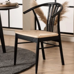 I_York Eetkamerstoel Met Armleuning: Gebroken Wit En Zwart Eiken -Emob Ontwerp zonder titel 27 3d48